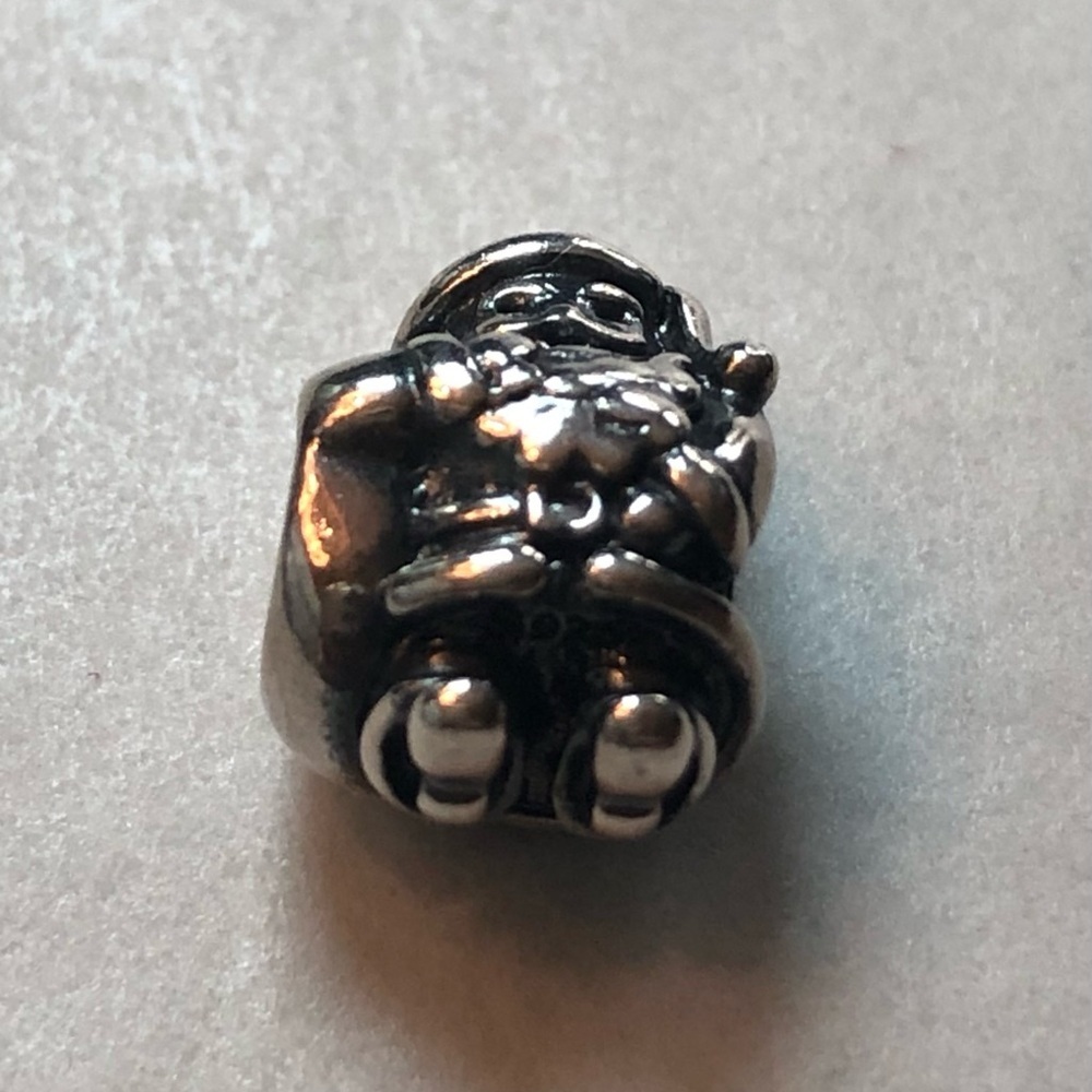 Authentic Retired Pandora Sterling Silver Santa Charm - Picture 3 of 4